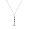 Thumbnail Image 2 of Natural Blue Sapphire & Diamond Drop Necklace 1/15 ct tw 14K White Gold 17&quot;