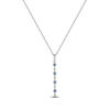 Thumbnail Image 5 of Natural Blue Sapphire & Diamond Drop Necklace 1/15 ct tw 14K White Gold 17&quot;