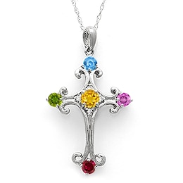 Birthstone Cross Necklace