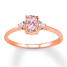 Morganite Ring 1/20 ct tw Diamonds 14K Rose Gold