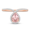 Thumbnail Image 1 of Morganite Ring 1/6 ct tw Diamonds 10K Rose Gold