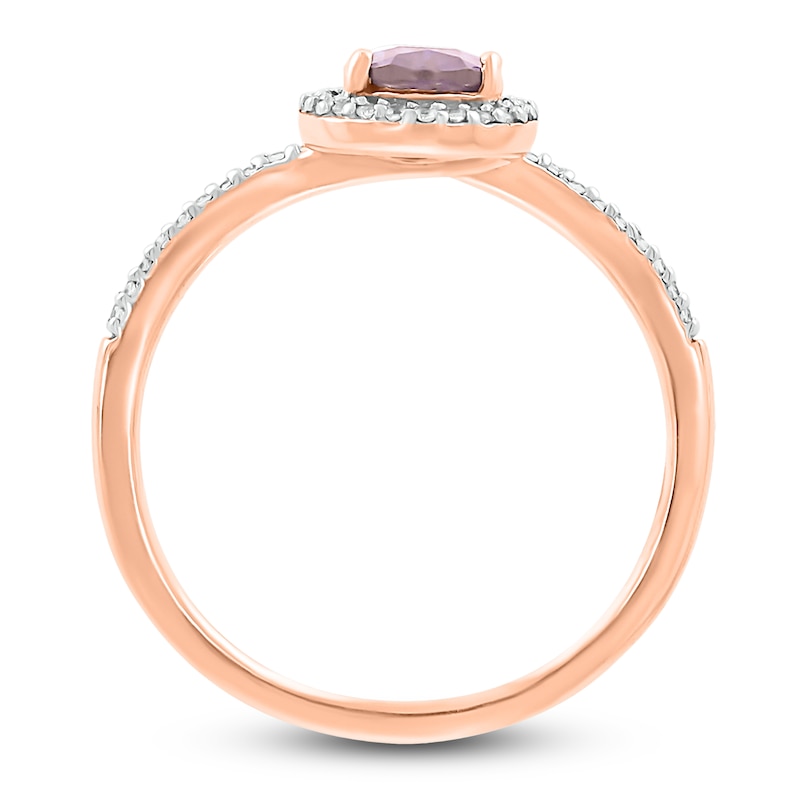 Morganite Ring 1/6 ct tw Diamonds 10K Rose Gold