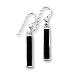 Onyx Dangle Earrings Sterling Silver