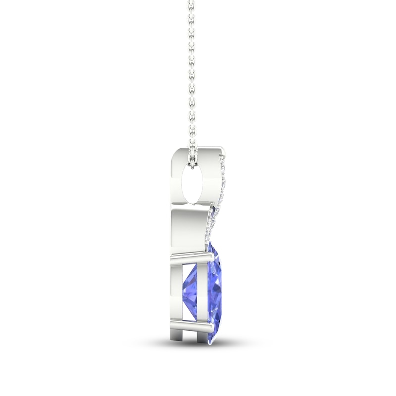 Tanzanite Necklace 1/20 ct tw Diamonds 10K White Gold