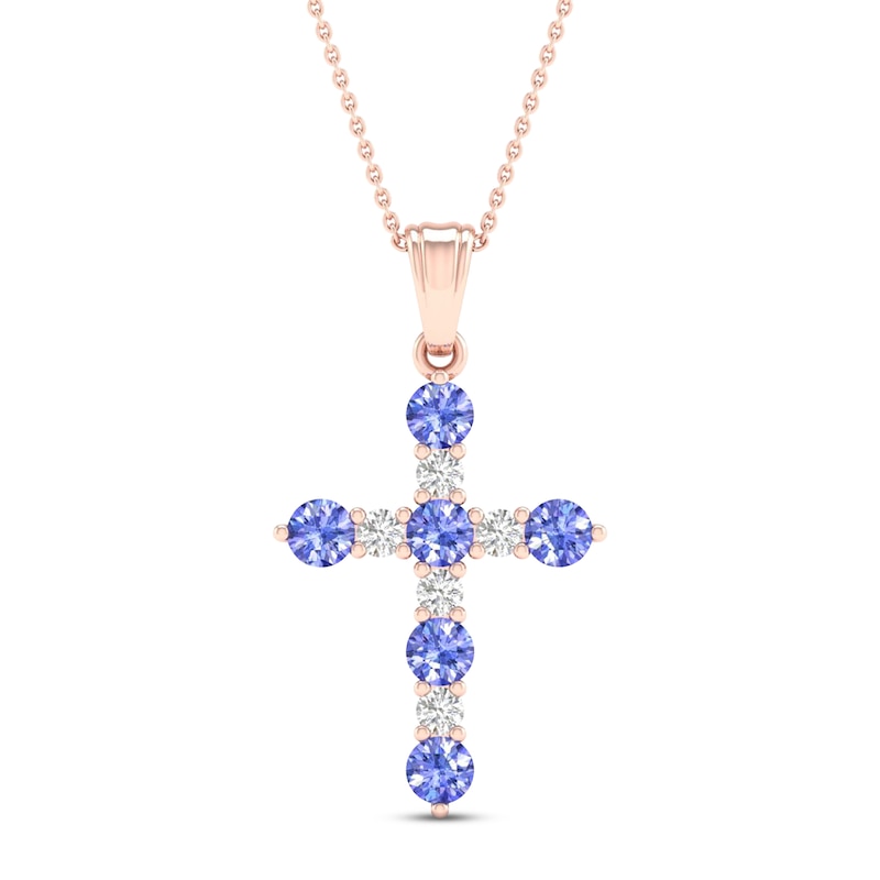 Main Image 1 of Tanzanite Necklace 1/10 ct tw Diamonds 10K Rose Gold