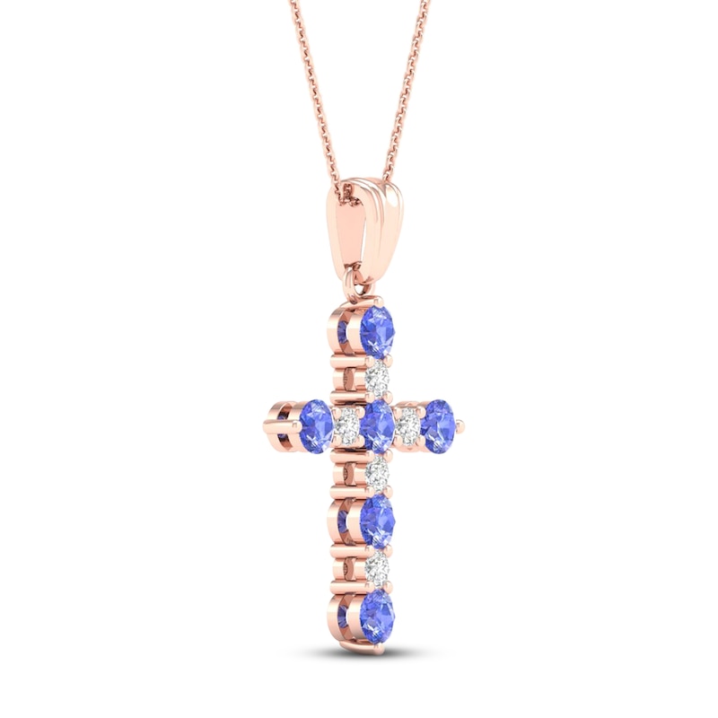 Main Image 2 of Tanzanite Necklace 1/10 ct tw Diamonds 10K Rose Gold