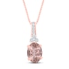 Thumbnail Image 1 of Natural Morganite & White Lab-Created Sapphire Necklace 10K Rose Gold