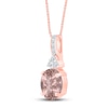 Thumbnail Image 2 of Natural Morganite & White Lab-Created Sapphire Necklace 10K Rose Gold