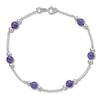 Thumbnail Image 1 of Natural Lavender Jade Anklet Sterling Silver 9&quot;