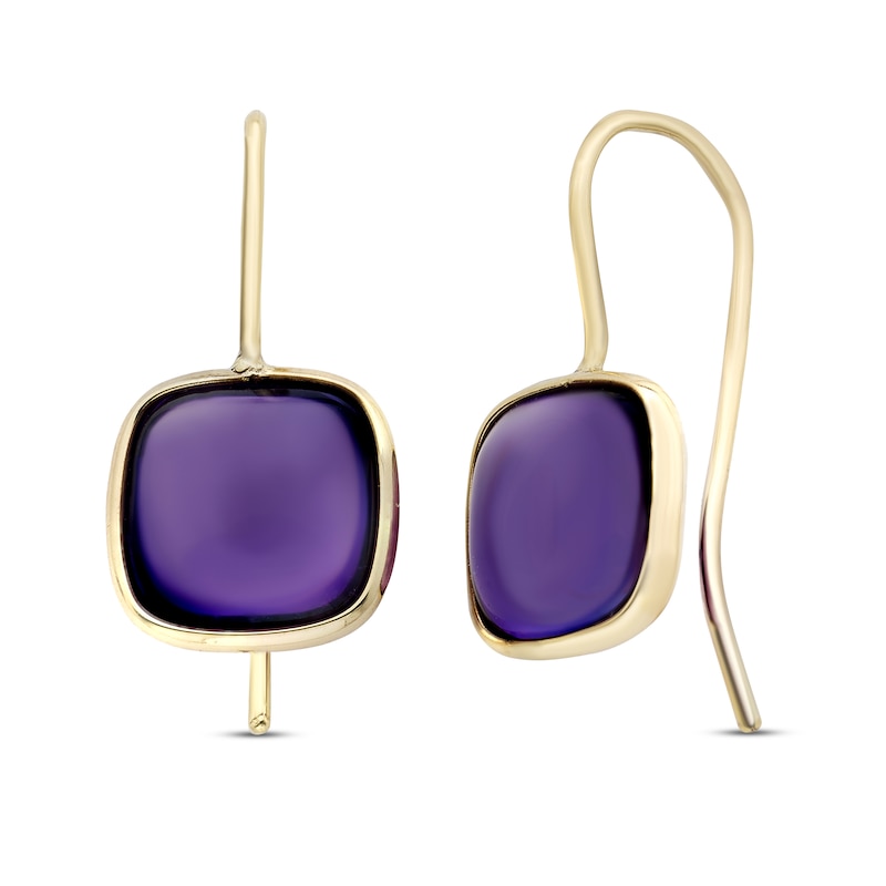 Main Image 1 of Natural Amethyst Earrings 10K Yellow Gold