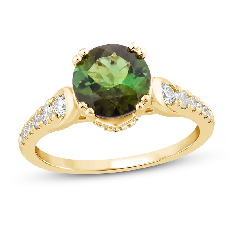 Natural Tourmaline Ring 1/2 ct tw Diamonds 10K Yellow Gold | Jared