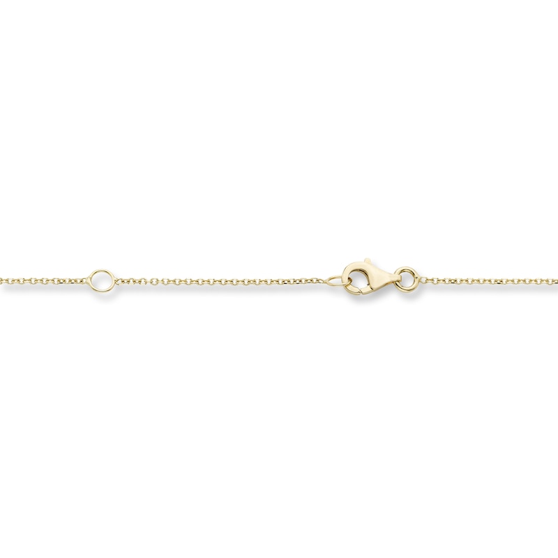Natural Blue Quartz Necklace 10K Yellow Gold