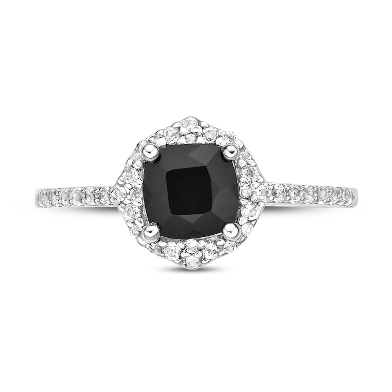 Main Image 3 of Natural Onyx & Natural White Topaz Ring Sterling Silver