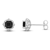 Thumbnail Image 1 of Natural Onyx & Natural White Topaz Stud Earrings Sterling Silver