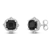 Thumbnail Image 2 of Natural Onyx & Natural White Topaz Stud Earrings Sterling Silver