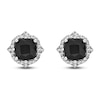 Thumbnail Image 4 of Natural Onyx & Natural White Topaz Stud Earrings Sterling Silver