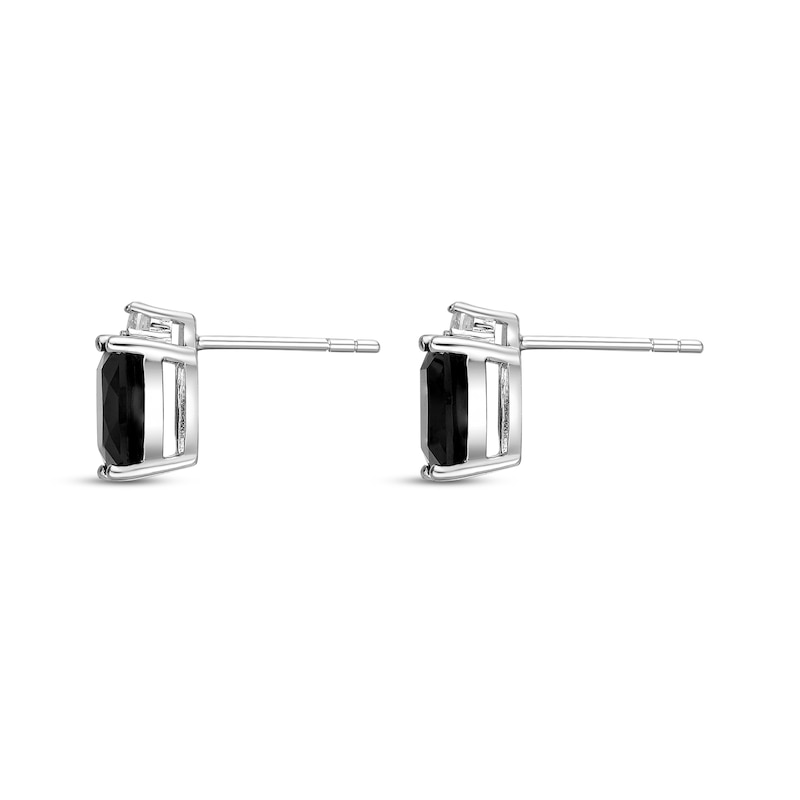 Natural Onyx & Natural White Topaz Earrings Sterling Silver