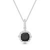 Thumbnail Image 1 of Natural Onyx & Natural White Topaz Necklace Sterling Silver