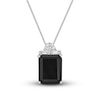 Thumbnail Image 1 of Natural Onyx & Natural White Topaz Necklace Sterling Silver