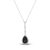 Thumbnail Image 1 of Natural Onyx & Natural White Topaz Necklace Sterling Silver