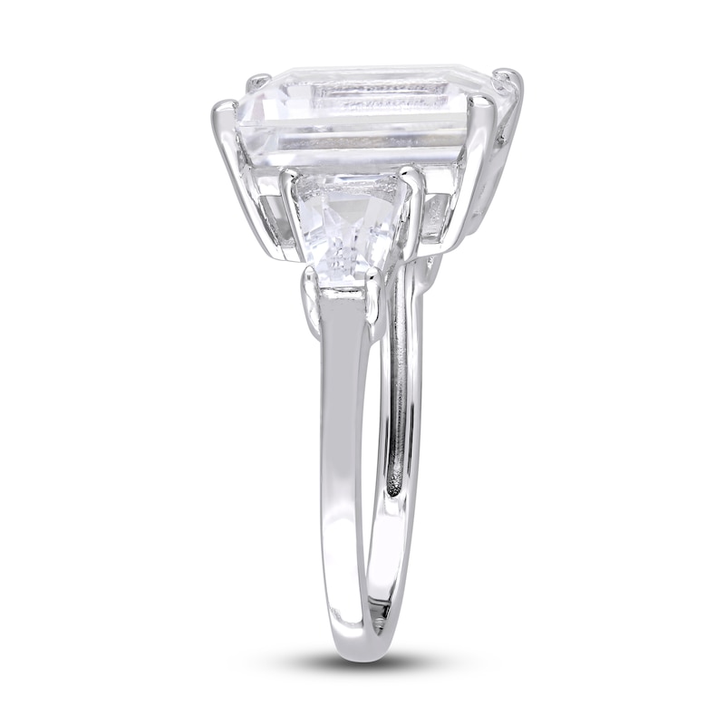 Natural White Topaz 3-Stone Ring Sterling Silver