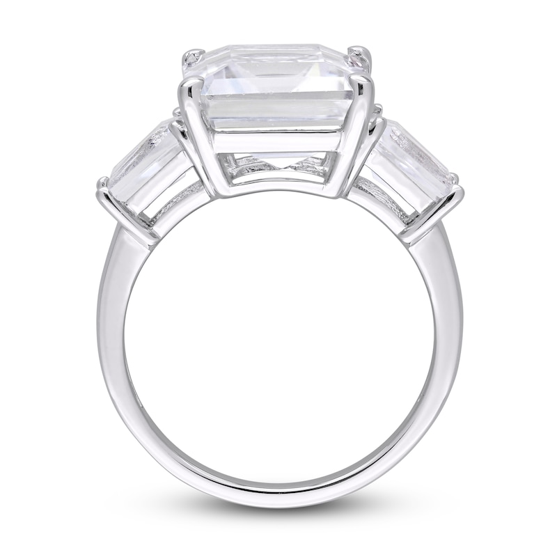 Natural White Topaz 3-Stone Ring Sterling Silver