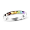 Thumbnail Image 0 of Love Proudly Ring Multi-Color Rainbow 14K White Gold 4MM