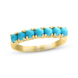 LALI Jewels Natural Turquoise Ring 14K Yellow Gold