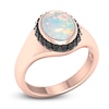 Thumbnail Image 1 of Natural Opal & Black Diamond Ring 1/4 ct tw Diamonds 10K Rose Gold