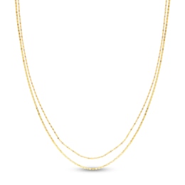 Mixed Solid Chain Necklace 14K Yellow Gold 18&quot; Adj.