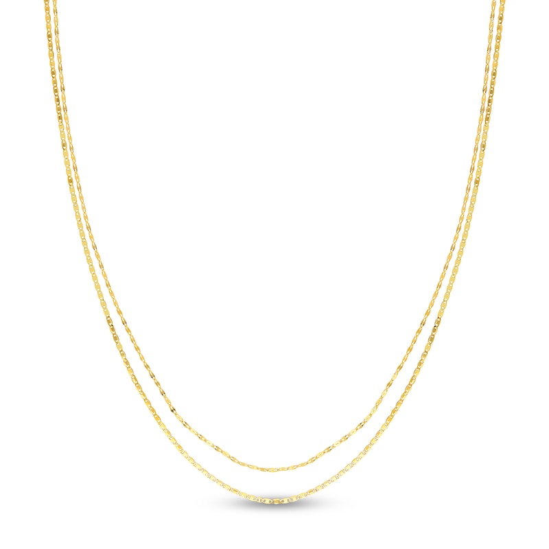 Main Image 1 of Mixed Solid Chain Necklace 14K Yellow Gold 18&quot; Adj.