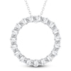 Thumbnail Image 1 of Diamond Circle Pendant Necklace 2 ct tw Round 14K White Gold 18&quot;