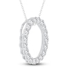 Thumbnail Image 2 of Diamond Circle Pendant Necklace 2 ct tw Round 14K White Gold 18&quot;