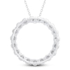 Thumbnail Image 3 of Diamond Circle Pendant Necklace 2 ct tw Round 14K White Gold 18&quot;