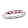 Thumbnail Image 1 of Juliette Maison Natural Pink Tourmaline Baguette Bar Ring 10K White Gold