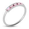 Thumbnail Image 2 of Juliette Maison Natural Pink Tourmaline Baguette Bar Ring 10K White Gold