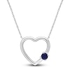 Thumbnail Image 1 of Natural Sapphire Heart Necklace 10K White Gold 17&quot;