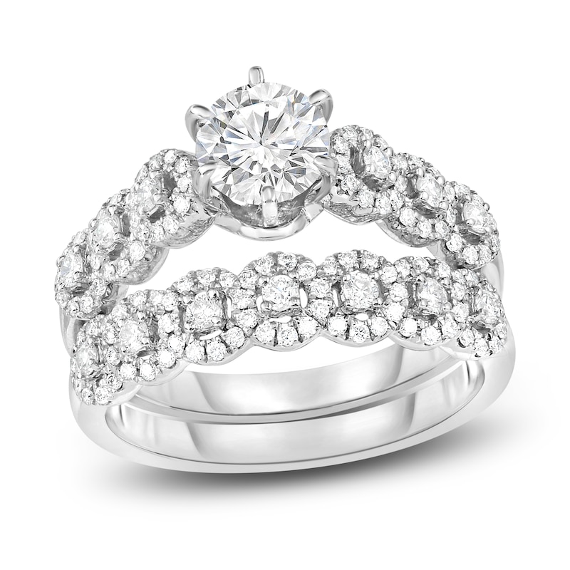 Main Image 1 of Diamond Bridal Set 1-3/8 ct tw Round 14K White Gold