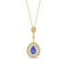 Thumbnail Image 1 of Kallati Pear-Shaped Natural Tanzanite & Natural Yellow Diamond Necklace 1 ct tw Round 14K Two-Tone Gold 18&quot;