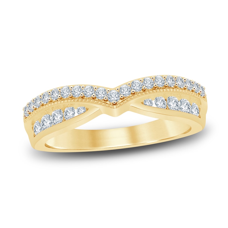 Diamond Contour Anniversary Band 1/2 ct tw Round 14K Gold