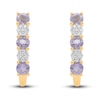 Thumbnail Image 0 of Natural Amethyst J-Hoop Earrings 1/15 ct tw Round 14K Yellow Gold