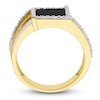 Thumbnail Image 3 of Men's Natural Onyx Ring 1/10 ct tw Diamonds 10K Yellow Gold