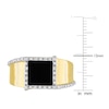 Thumbnail Image 4 of Men's Natural Onyx Ring 1/10 ct tw Diamonds 10K Yellow Gold