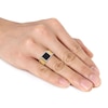 Thumbnail Image 5 of Men's Natural Onyx Ring 1/10 ct tw Diamonds 10K Yellow Gold