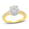 Thumbnail Image 1 of Diamond Halo Engagement Ring 3/4 ct tw Round 14K Yellow Gold