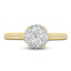 Thumbnail Image 3 of Diamond Halo Engagement Ring 3/4 ct tw Round 14K Yellow Gold