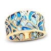 Thumbnail Image 1 of Italia D'Oro Ring Blue/Teal Enamel 14K Yellow Gold