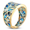 Thumbnail Image 2 of Italia D'Oro Ring Blue/Teal Enamel 14K Yellow Gold