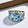 Thumbnail Image 5 of Italia D'Oro Ring Blue/Teal Enamel 14K Yellow Gold