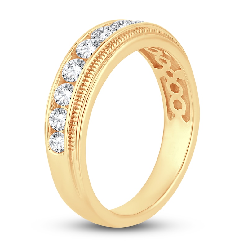 Men's Diamond Wedding Band 1 ct tw Round 14K Yellow Gold